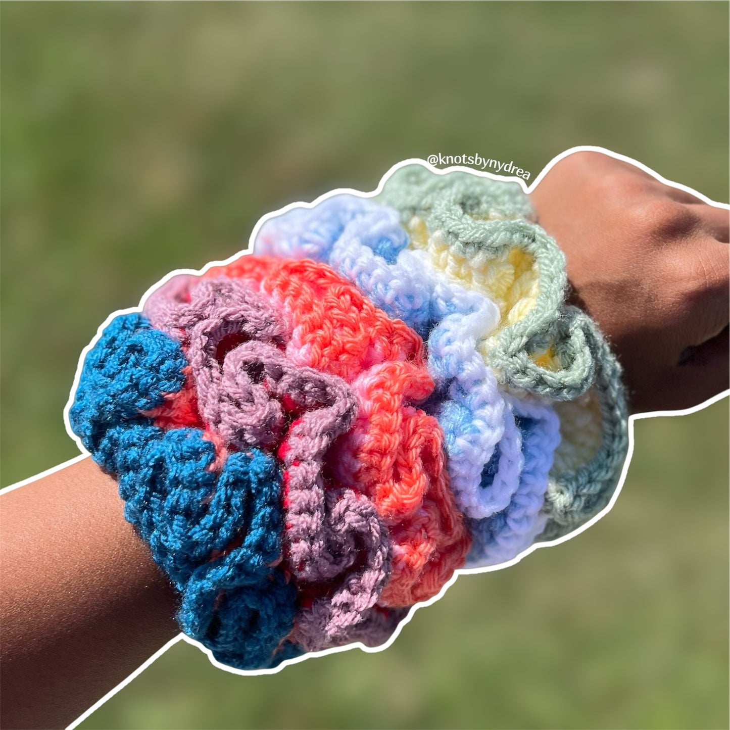 Yellow and Green Scrunchie|Crochet
