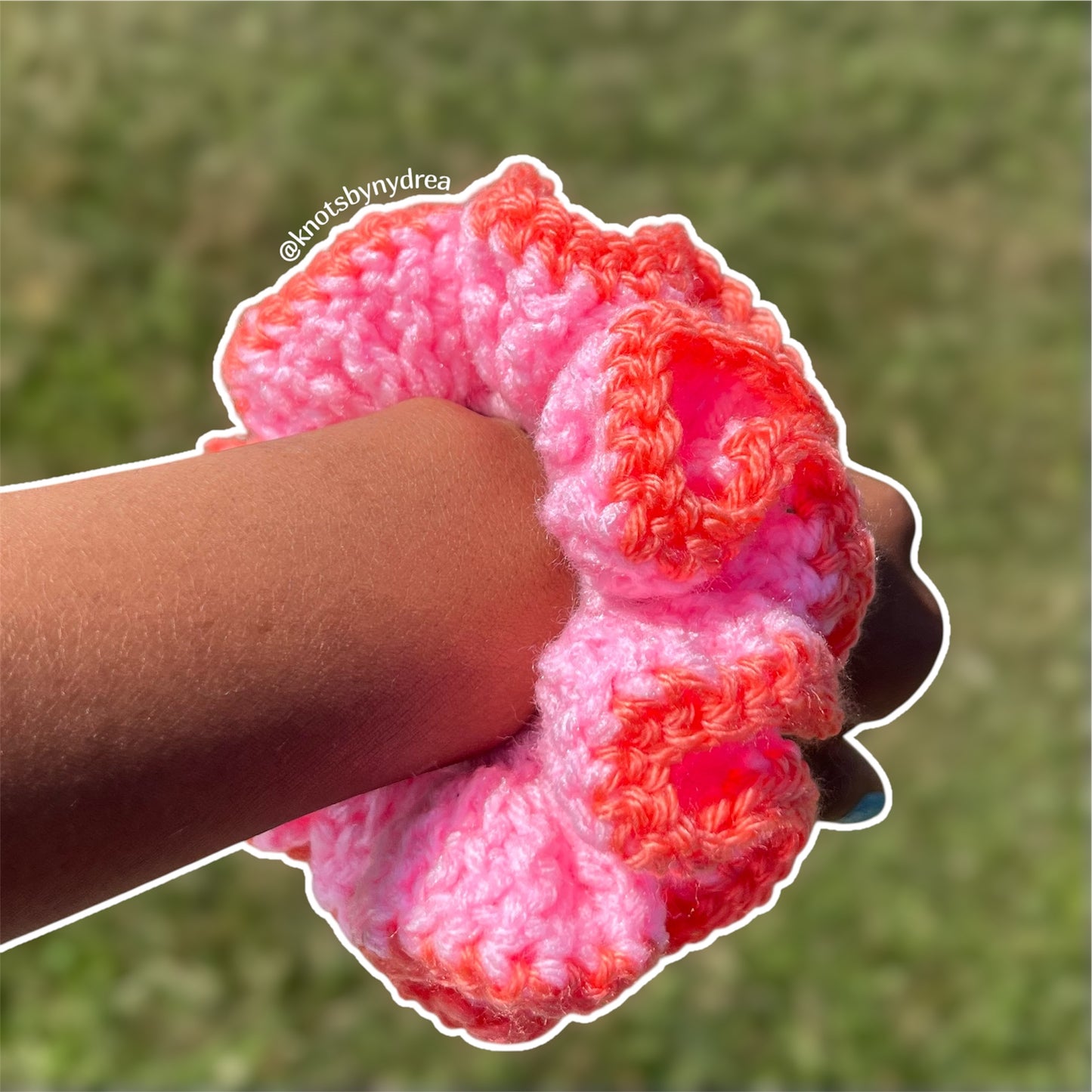 Pink and Orange Scrunchie|Crochet