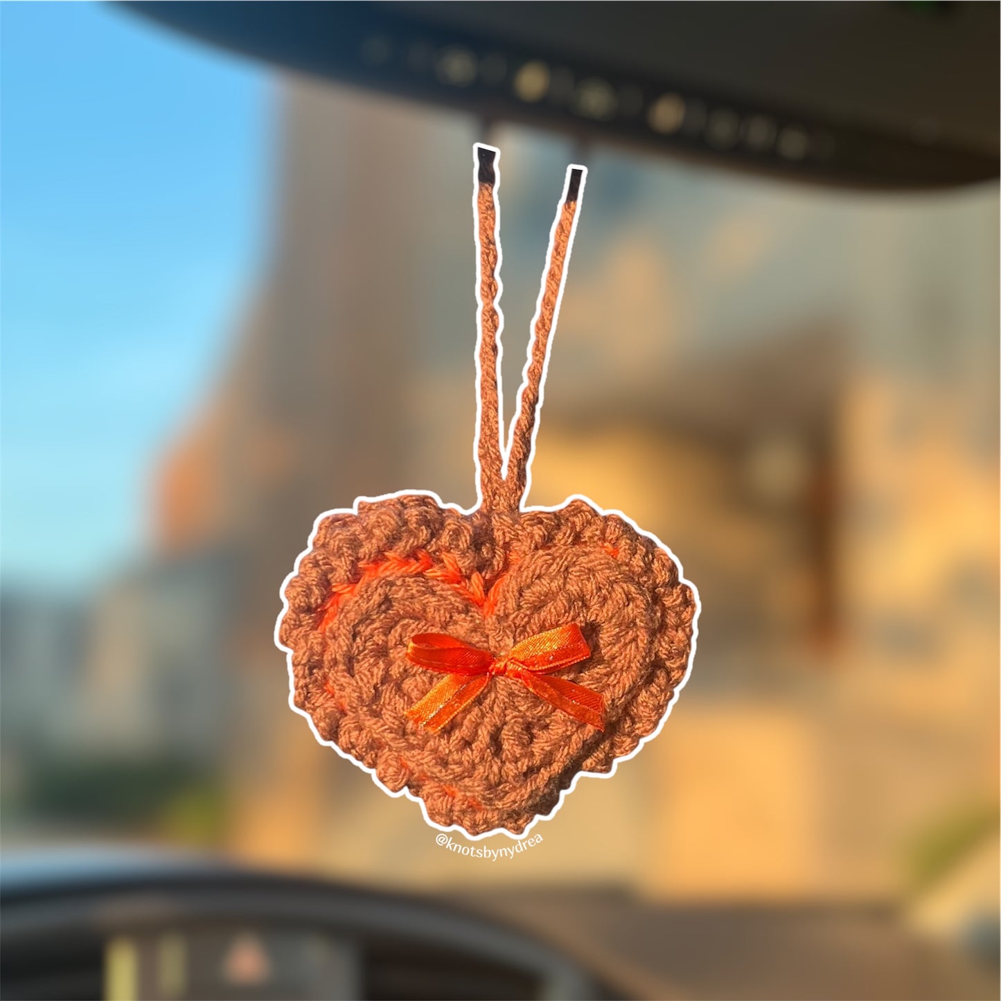 Purple Heart Bag Charm|Crochet