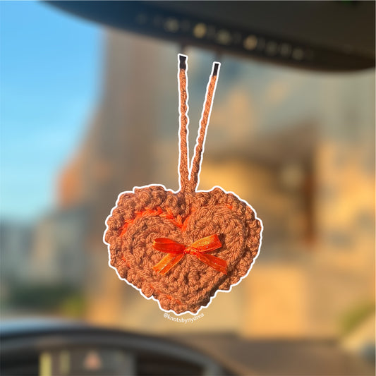Purple Heart Bag Charm|Crochet