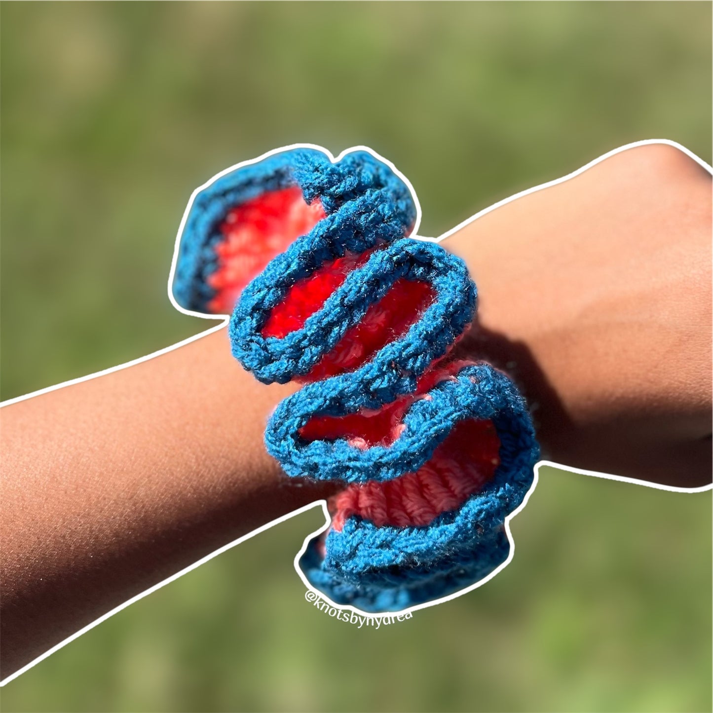 Orange and Blue Scrunchie|Crochet