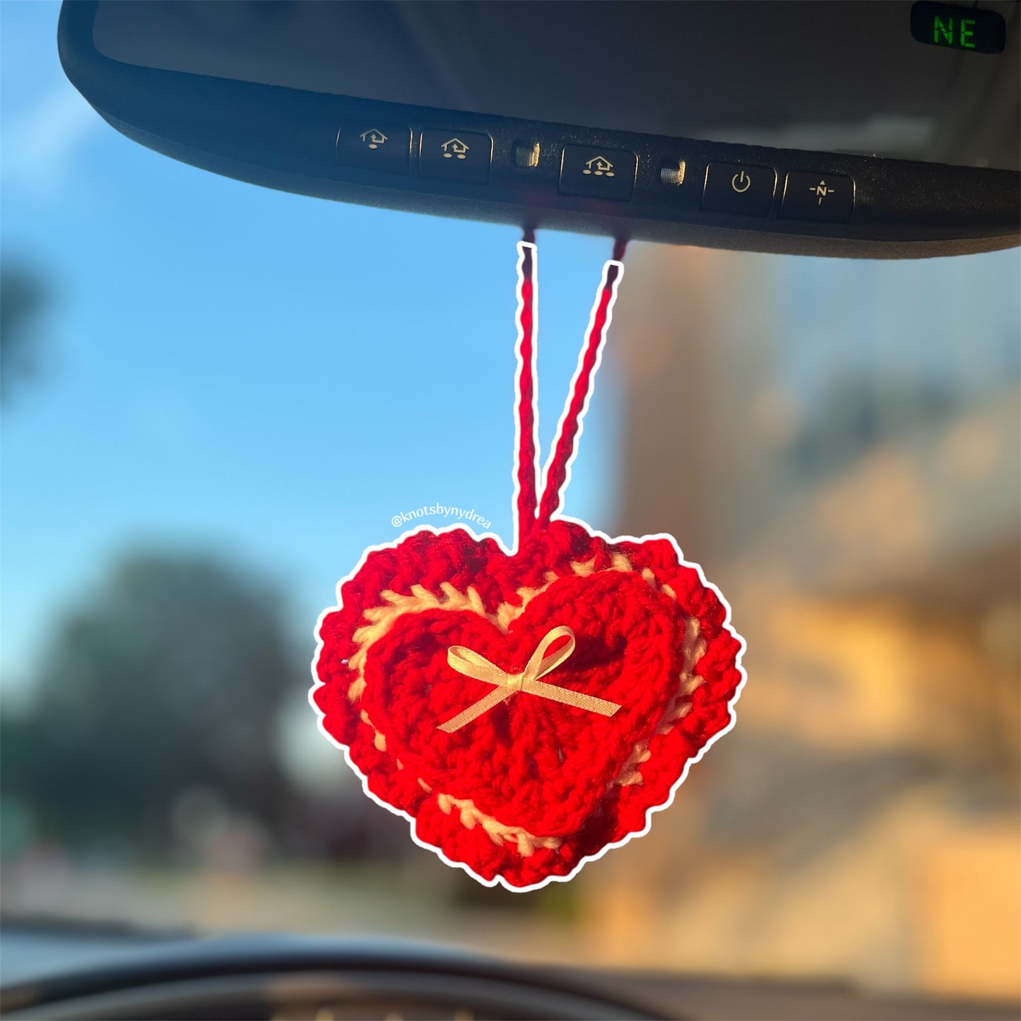 Red Heart Bag Charm|Crochet