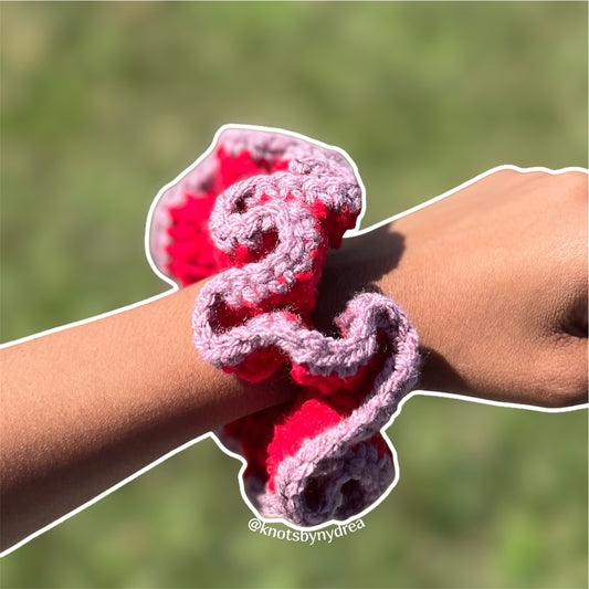 Red and Purple Scrunchie|Crochet