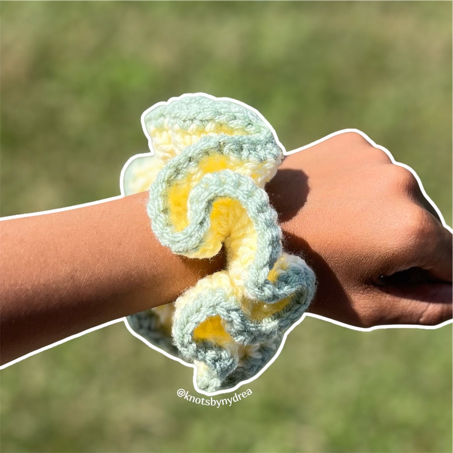 Yellow and Green Scrunchie|Crochet