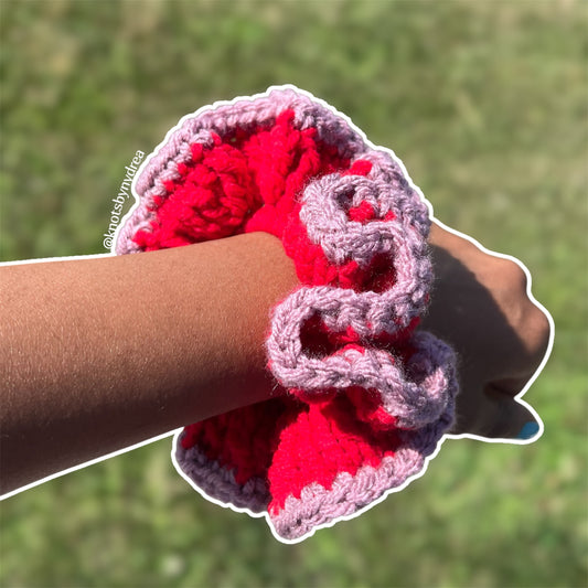 Red and Purple Scrunchie|Crochet