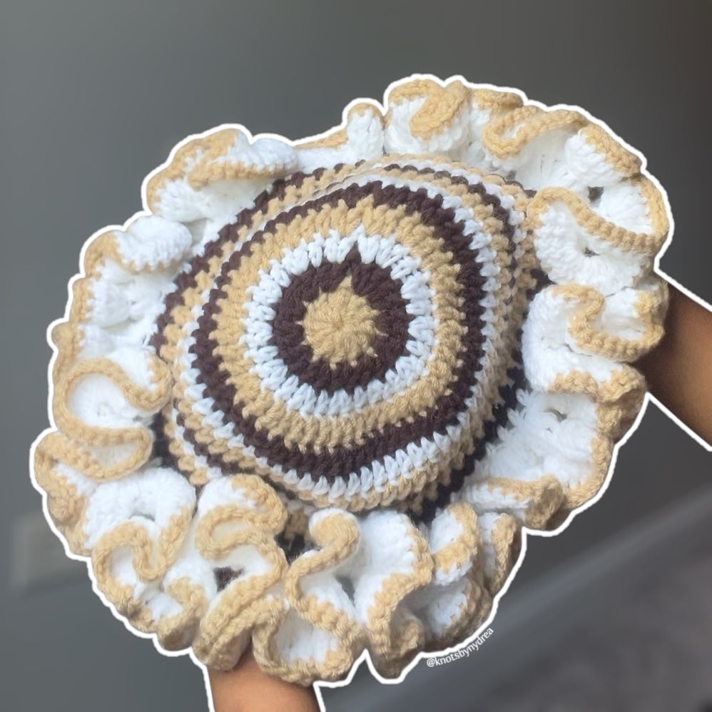 S'mores Ruffle Hat|Crochet