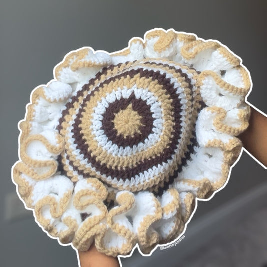 S'mores Ruffle Hat|Crochet