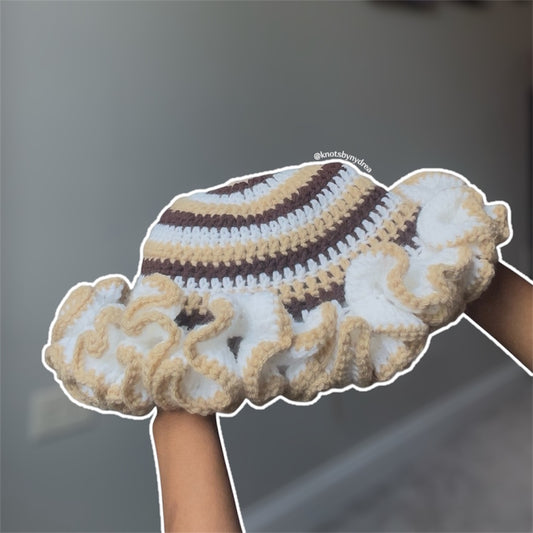 S'mores Ruffle Hat|Crochet